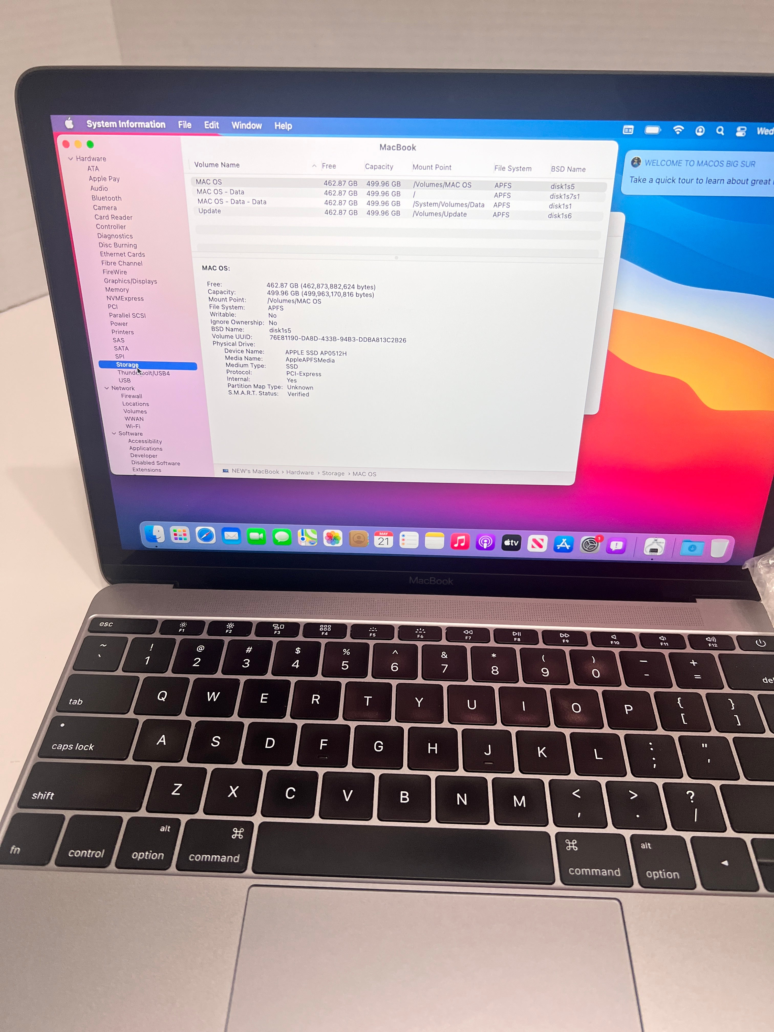 Macbook 12" A1534 8GB RAM/256GB SSD (Year 2015) MacOS BigSur (Pre-owned)