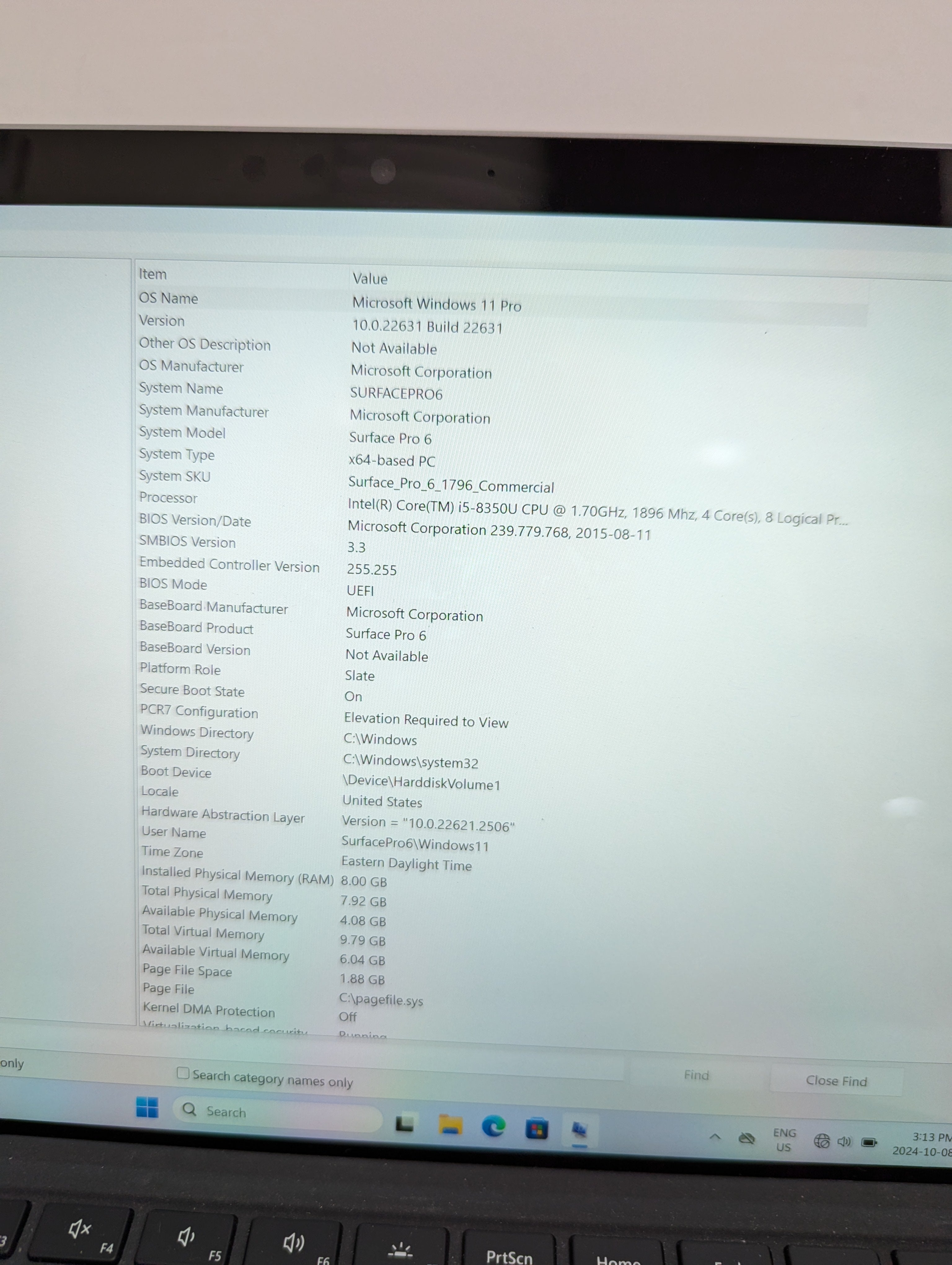 Surface Pro 6 8GB RAM 256GB SSD (1796) No Touchscreen **Read Notes*