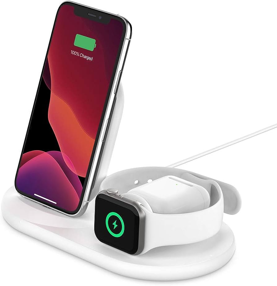 3-in-1 Wireless Charger for iPhone + AppleWatch + AirPods