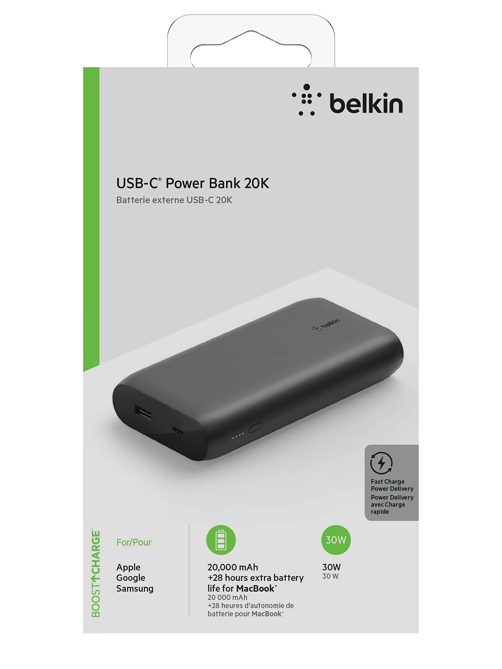 Power Bank 20K (BoostCharge) for Apple and Samsung Phones