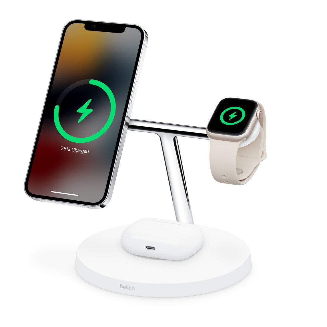 3-in-1 Wireless Charging Stand with MagSafe (BOOSTCHARGE PRO)