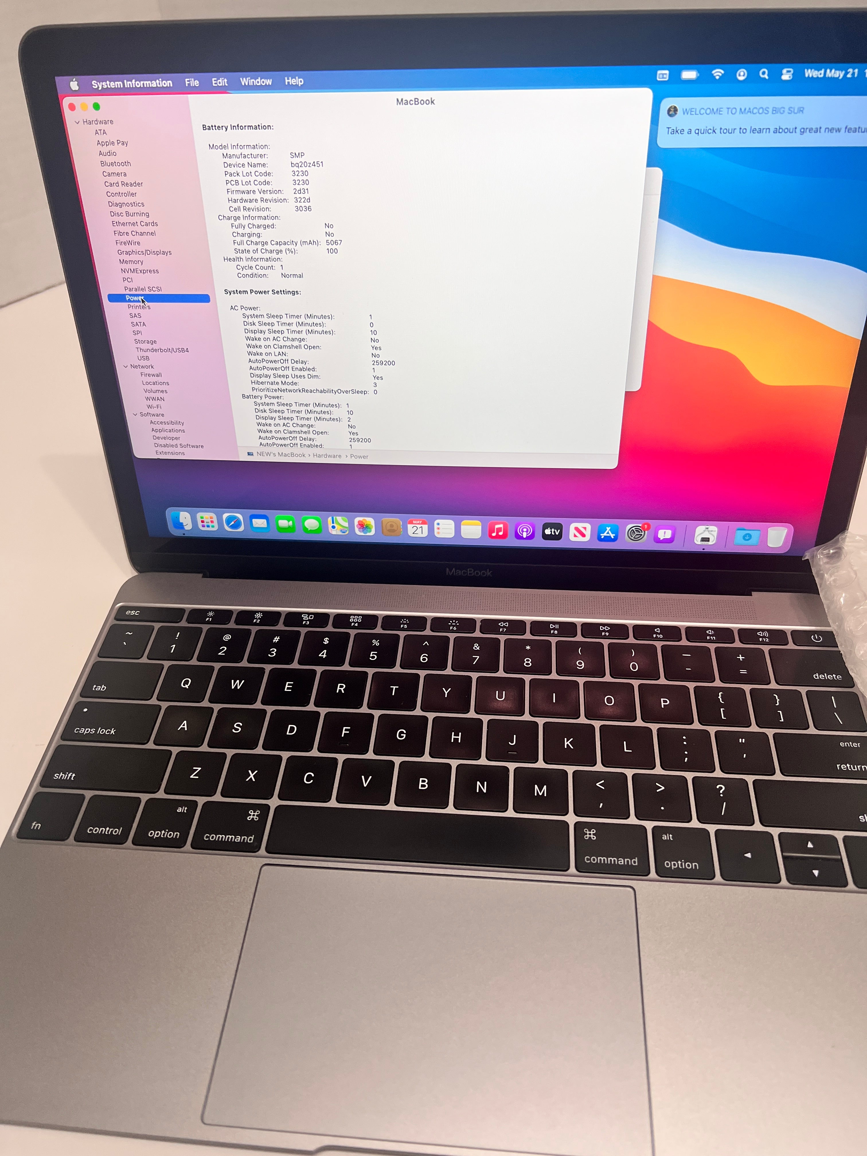 Macbook 12" A1534 8GB RAM/256GB SSD (Year 2015) MacOS BigSur (Pre-owned)